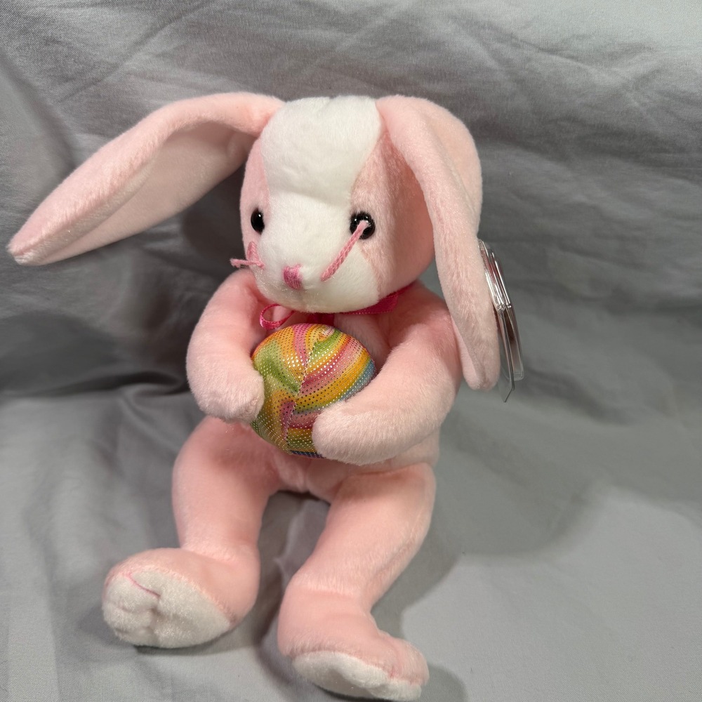 Ty Beanie Baby Eggerton Pink Bunny Rabbit Easter Egg Plush Toy Beanie Baby‎